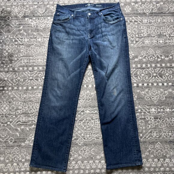 7 For All Mankind Austyn Jeans Mens 32x31 Blue Relaxed Straight Fit READ - Picture 1 of 11